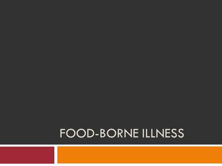 FOOD-BORNE ILLNESS. Important Vocabulary Contaminate: To make something impure, unclean, polluted, or harmful. Food Borne Illness: Sickness caused by.