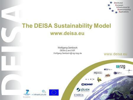 RI-222919  The DEISA Sustainability Model  Wolfgang Gentzsch DEISA-2 and OGF rzg.mpg.de.