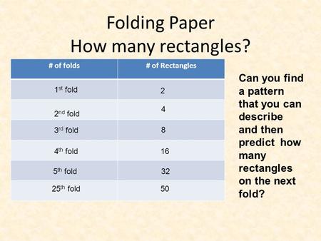 Folding Paper How many rectangles?