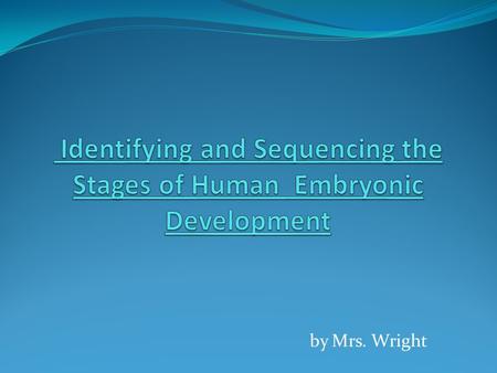 By Mrs. Wright. Life Science Standards: LS4 (5-8) POC-12 Describe the major changes that occur over time in human development from single cell through.