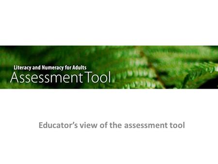 Educator’s view of the assessment tool. Contents Getting started Getting around – creating assessments – assigning assessments – marking assessments Interpreting.