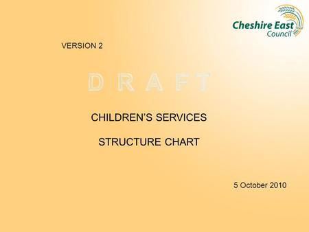 CHILDREN’S SERVICES STRUCTURE CHART 5 October 2010 VERSION 2.