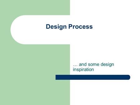 Design Process … and some design inspiration. Course ReCap To make you notice interfaces, good and bad – You’ll never look at doors the same way again.
