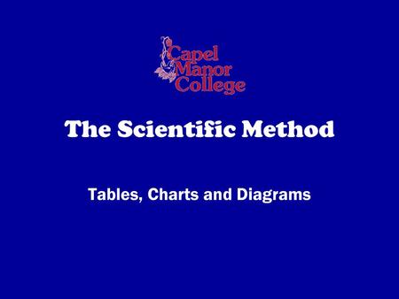 The Scientific Method Tables, Charts and Diagrams.