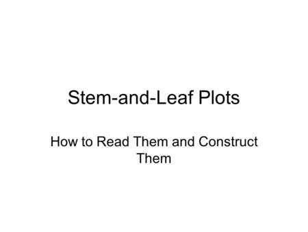 How to Read Them and Construct Them