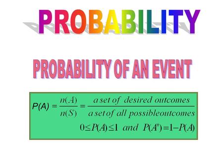 P(A). Ex 1 11 cards containing the letters of the word PROBABILITY is put in a box. A card is taken out at random. Find the probability that the card.