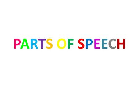 parts of speech powerpoint presentation free download