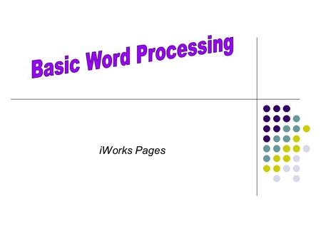 IWorks Pages. Word Processing  Software that is designed for the entry, editing, and printing of documents.  Mac Version = iWorks Pages  As with Microsoft.