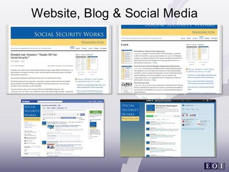 Website, Blog & Social Media. Communications work.