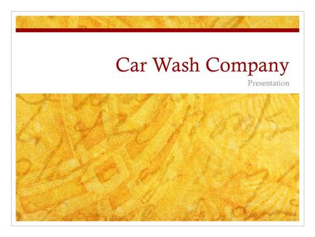 Car Wash Company Presentation.