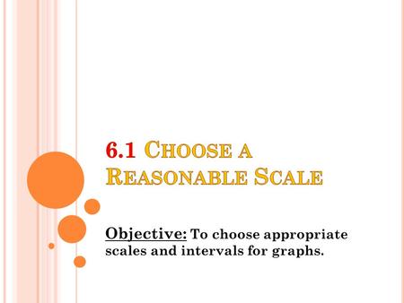 Objective: To choose appropriate scales and intervals for graphs.