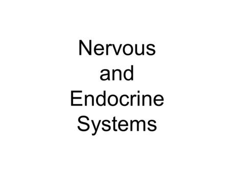 Nervous and Endocrine Systems. Nervous System Functions Thought processes Coordination of movement Relays information from the body to the brain or other.