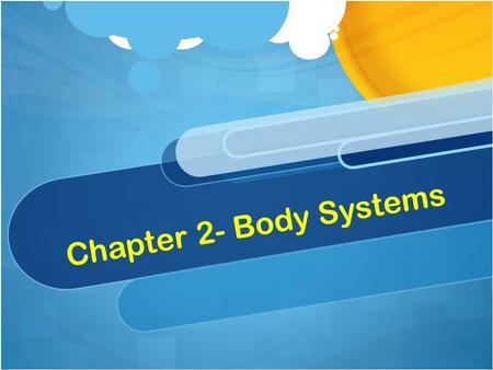Chapter 2- Body Systems. Characteristics of a System A system is made of individual parts that work together as a whole. A system is usually connected.