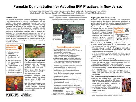 Pumpkin Diseases and Insects Powdery mildew (Sphaerotheca fuliginea) A foliar fungus that causes defoliation, resulting in reduced yields and fruit quality.
