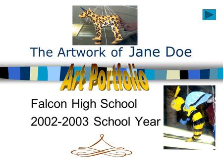 The Artwork of Jane Doe Falcon High School 2002-2003 School Year.