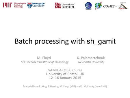 Batch processing with sh_gamit