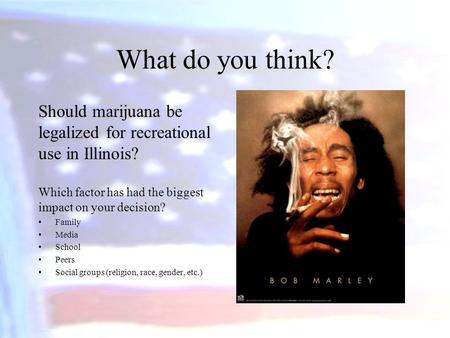 What do you think? Should marijuana be legalized for recreational use in Illinois? Which factor has had the biggest impact on your decision? Family Media.