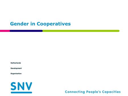 Gender in Cooperatives. Agenda 2  Background and challenges  Proposed interventions.