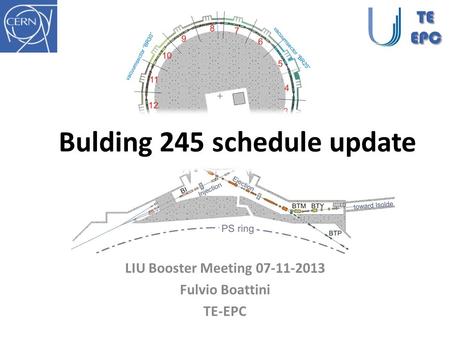 Bulding 245 schedule update LIU Booster Meeting 07-11-2013 Fulvio Boattini TE-EPC TEEPC.