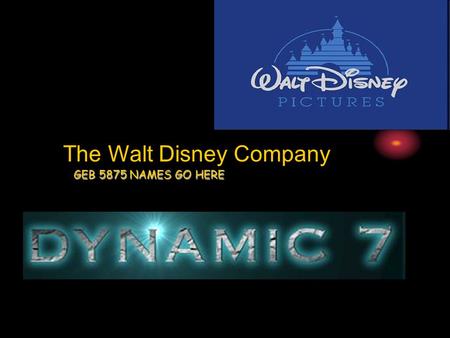 The Walt Disney Company GEB 5875 NAMES GO HERE. History Walter Elais Disney was born on December 5, 1901 in Chicago. Disney Brothers Cartoon Studios officially.