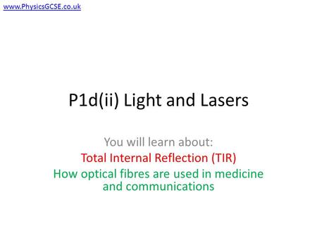 P1d(ii) Light and Lasers