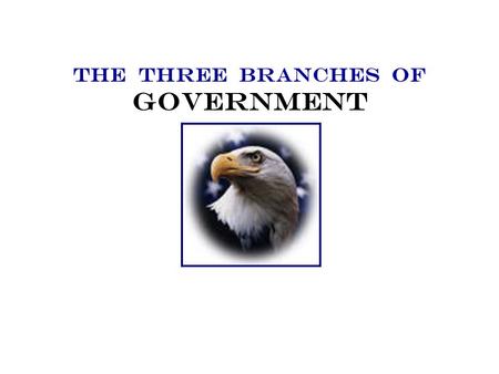 THE THREE BRANCHES OF GOVERNMENT United states government The Constitution created a government of three equal branches, or parts. The Constitution is.