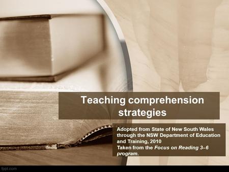 Teaching comprehension strategies