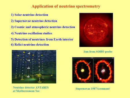 Application of neutrino spectrometry
