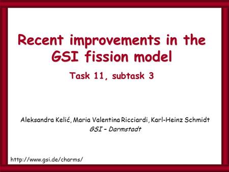 Recent improvements in the GSI fission model