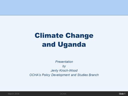 Climate Change and Uganda