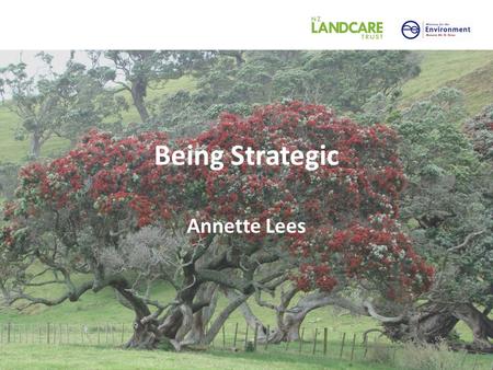Being Strategic Annette Lees. Strategy is: The essential link between vision and outcome The internal logic that links all parts of our work Both thinking.