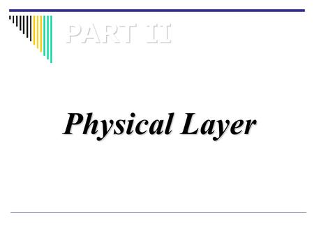 Physical Layer PART II. Position of the physical layer.