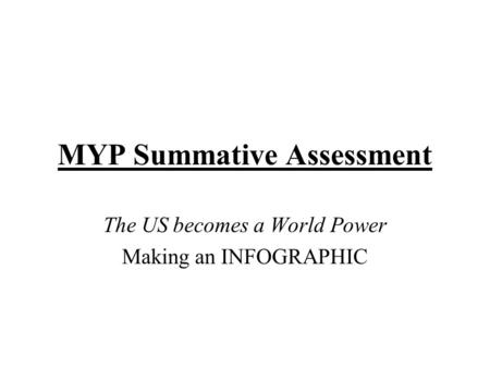 MYP Summative Assessment