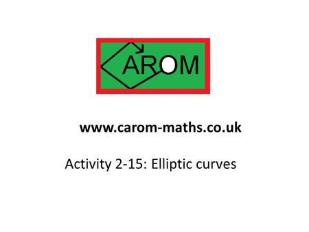 Activity 2-15: Elliptic curves www.carom-maths.co.uk.