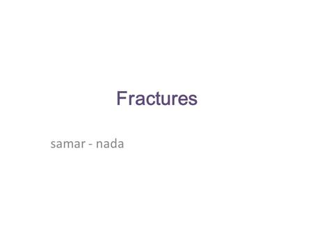 Fractures samar - nada.