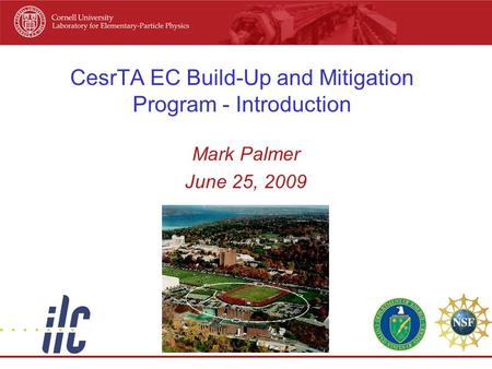 CesrTA EC Build-Up and Mitigation Program - Introduction Mark Palmer June 25, 2009.