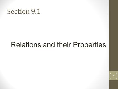 Relations and their Properties