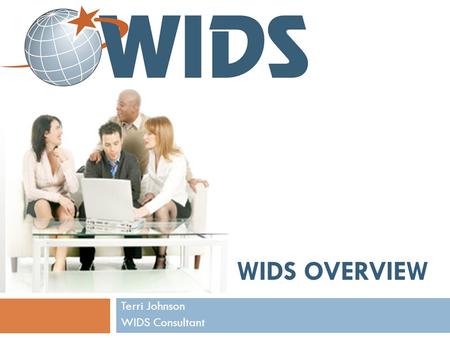 WIDS OVERVIEW Terri Johnson WIDS Consultant. Online—Access Anytime/Anywhere Custom URL and banner for your college Can be connected to active directory.