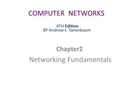 Chapter2 Networking Fundamentals