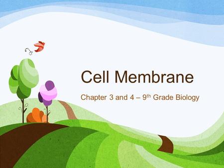 Cell Membrane Chapter 3 and 4 – 9 th Grade Biology.