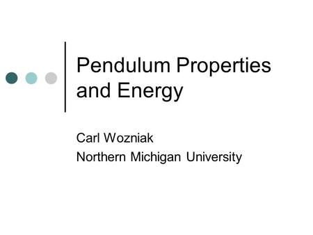 simple pendulum powerpoint presentation