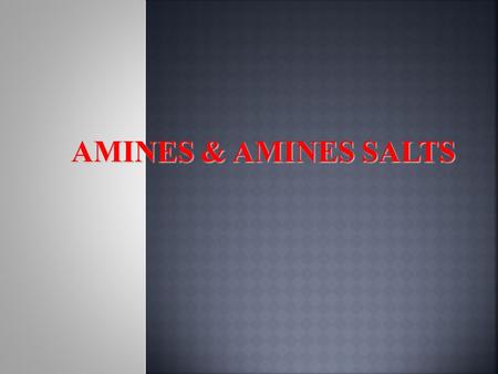 AMINES & AMINES SALTS.