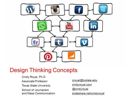 Design Thinking Concepts Cindy Royal, Ph.D Associate Professor Texas State University School of Journalism and Mass Communication cindyroyal.com.