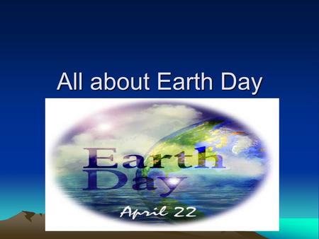 the history of earth day presentation