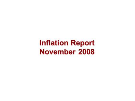 Inflation Report November 2008. Output and supply.