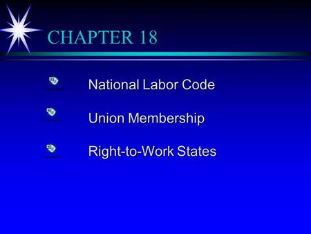 CHAPTER 18 National Labor Code Union Membership Right-to-Work States.