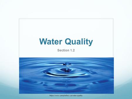 Water Quality Section 1.2 https://www.campbellsci.ca/water-quality.