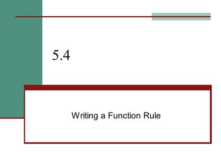 Writing a Function Rule