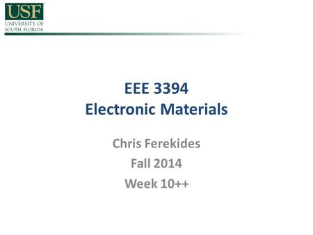 EEE 3394 Electronic Materials