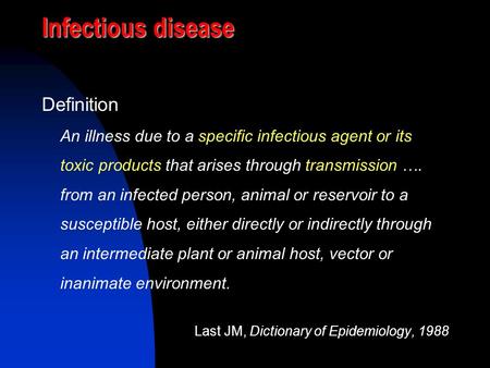 Infectious disease Definition
